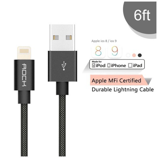Cáp Lightning MFI Rock 1m