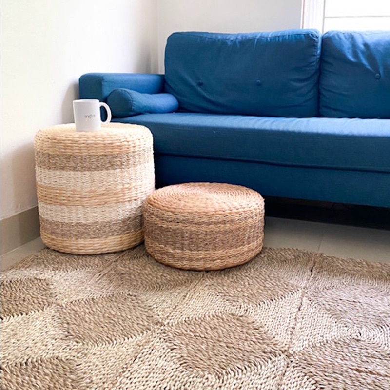 Thảm cói ô vuông decor, trang trí nhà cửa 120cm x 180cm