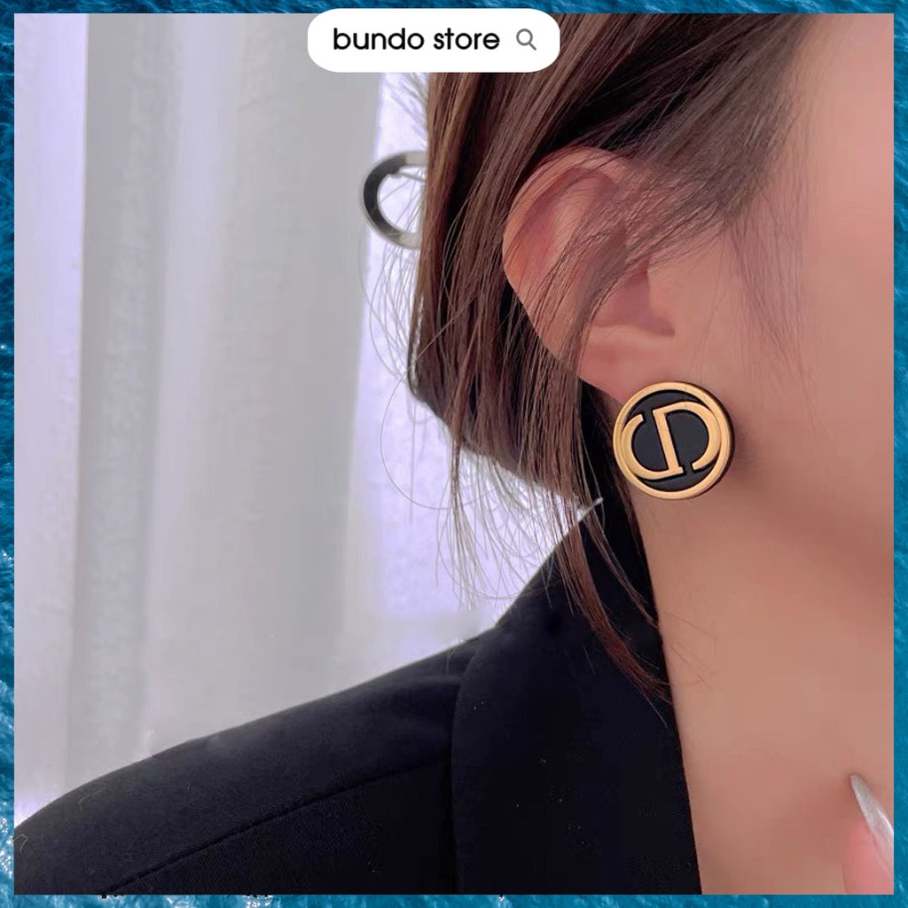 Khuyên tai CD tròn bông tai CD huy hiệu sang chảnh BT22