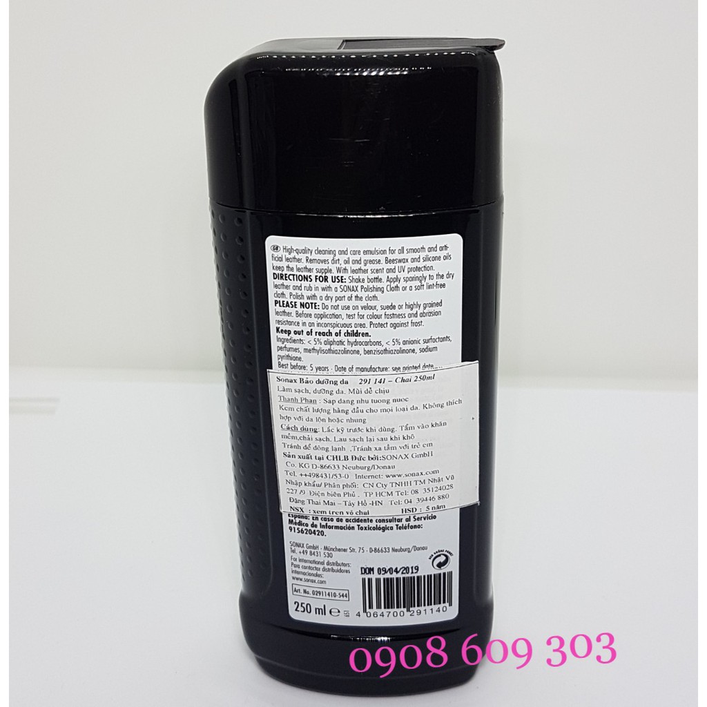 Kem Bảo Dưỡng Ghế Da LEATHER CARE SONAX 250ml.