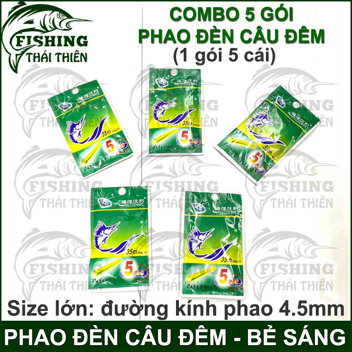 Combo 5 gói phao đèn câu đêm bẻ sáng loại lớn