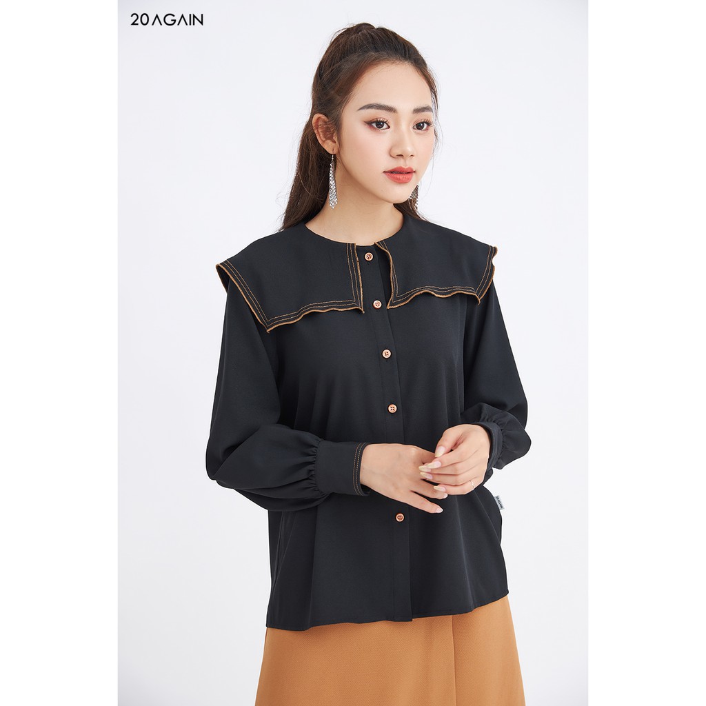Áo sơ mi nữ công sở cổ thủy thủ 20AGAIN ASA1478