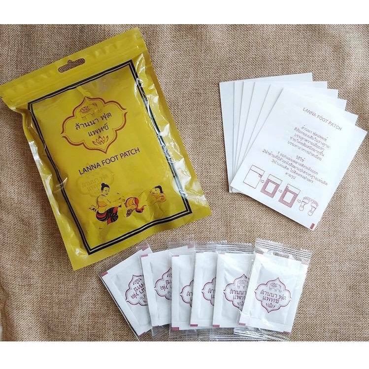 10 Miếng Dán Chân Thải Độc Detox Lanna Foot Patch Than Tre