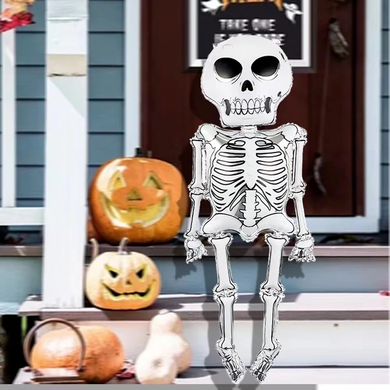 1 Bong Bóng Lá Nhôm Hình Bộ Xương Người Trang Trí Halloween