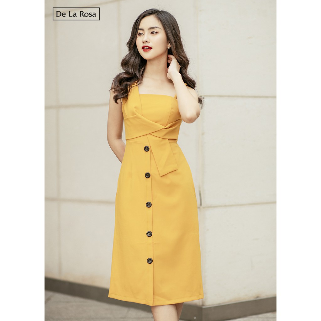 Đầm váy 2 dây dáng suông nơ lớn thiết kế dự tiệc sang trọng - De La Rosa | BigBuy360 - bigbuy360.vn
