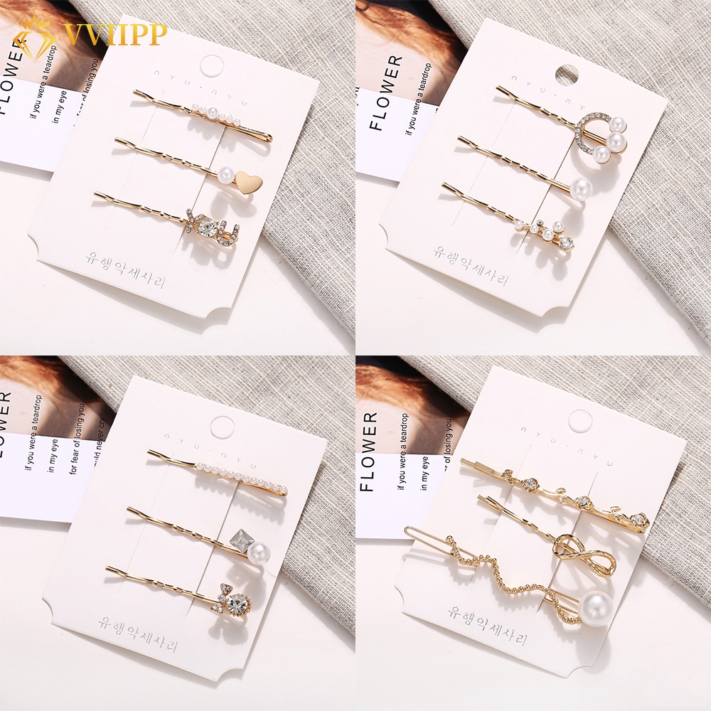 3 kẹp tóc dát đá thời trang nữ tính