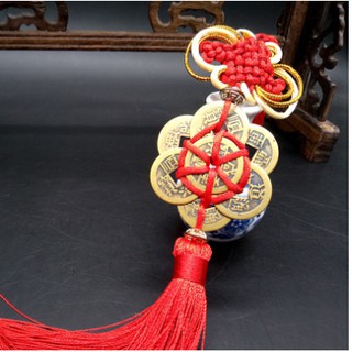 Dây xu Hoa Mận 6 cánh 8 xu (pháp bảo chiêu tài,trừ khí..)- đồng vàng, đồng đen