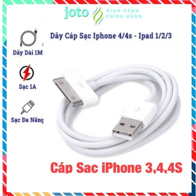 Dây Sạc tablet táo,IP4,4s,Dây Sạc Nhanh Dùng tablet táo,IP4/4s Hoco ,JOTO
