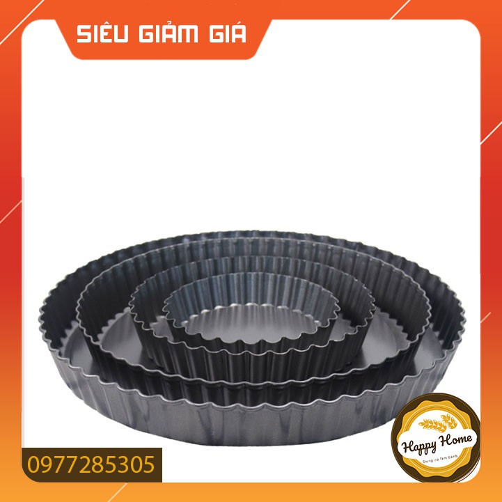 [HÀNG MỚI] Khuôn bánh tart tròn chống dính đế rời, size 4/6/8/9 inch CHẤT LƯỢNG CAO