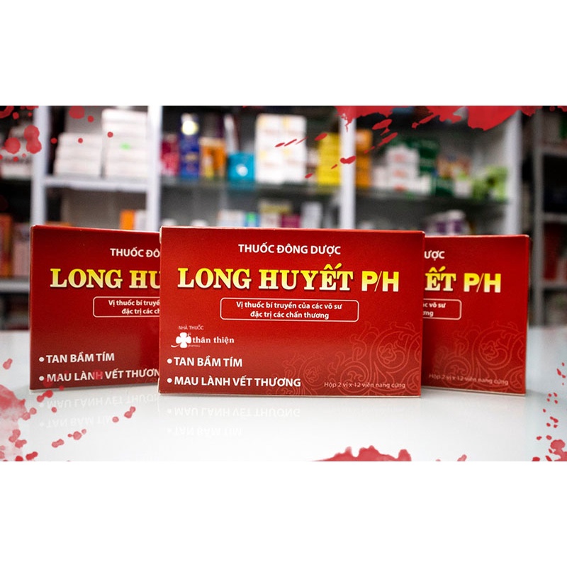Long huyết PH - Tan bầm tím, giảm phù nề, mau lành vết thương (Hộp 2 vỉ × 12 viên nang cứng)