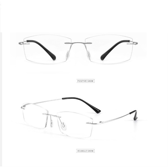Gọng kính siêu nhẹ titanium mạ crom Nhật bản cao cấp KT50UNIQUI Bạc sáng