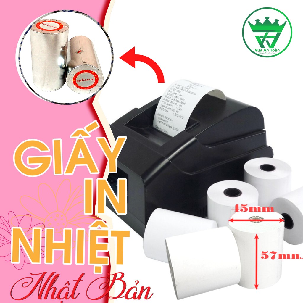 10 Cuộn Giấy In Hóa Đơn K57*Ø45mm