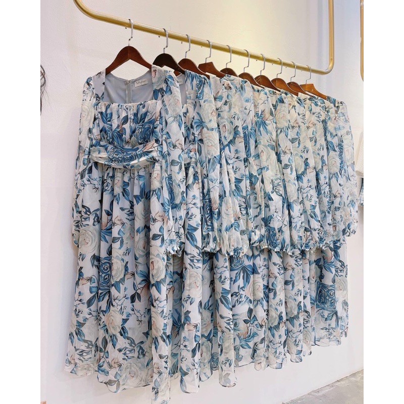 váy maxi hoa xanh | BigBuy360 - bigbuy360.vn