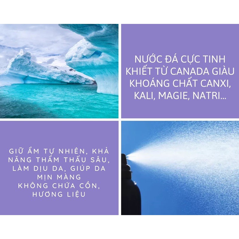 Xịt khoáng chiết xuất nước đá băng cấp ẩm, làm dịu da Lucenbase | BigBuy360 - bigbuy360.vn