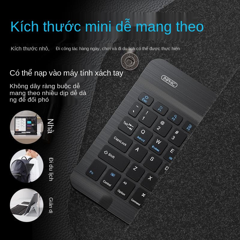 Bàn phím Bluetooth Inphic V750B mẫu mới không dây phù hợp với điện thoại máy tính bảng Apple ipad Huawei m6