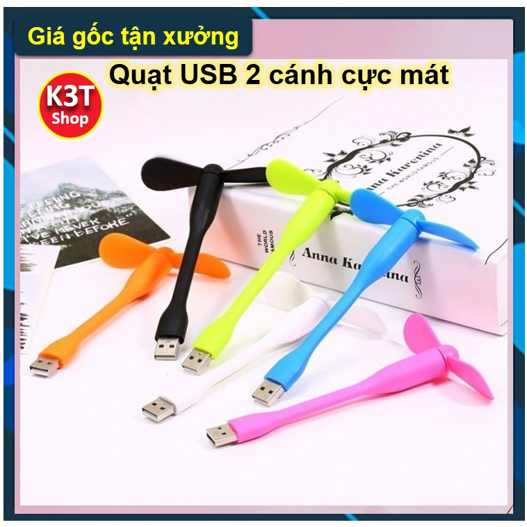 Quạt USB 2 cánh rời cắm máy tính ⚡⚡ HÀNG LOẠI 1 ⚡⚡ Quạt cấm sạc dự phòng, siêu mát, siêu nhanh