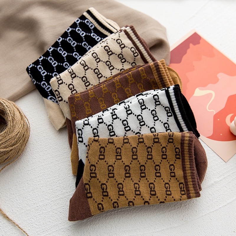 Tất cổ cao MOKANA vớ cao cổ họa tiết vintage DC cực đẹp TC14