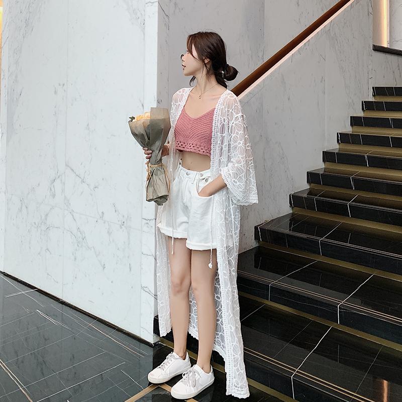 Áo kiểu tay dài phối ren thêu hoa xinh xắn thời trang
