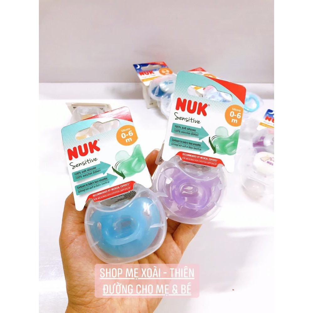Ty giả Nuk Sensitive SIlicone 0-6 tháng (Shop mẹ Xoài - Nhập từ NPP Ánh Dương)