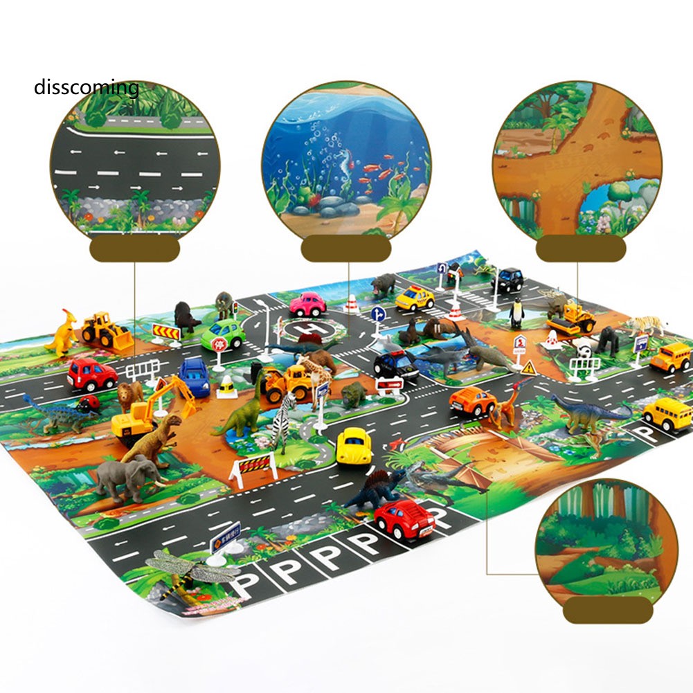 Thảm Lót Sàn Hình Giao Thông Đường Kính 83x57cm