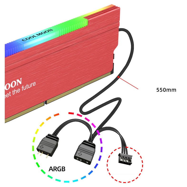 Tản Nhiệt Ram Led RGB Coolmoon RA-1 / Hỗ Trợ Đồng Bộ Hub Coolmoon và Mainboard