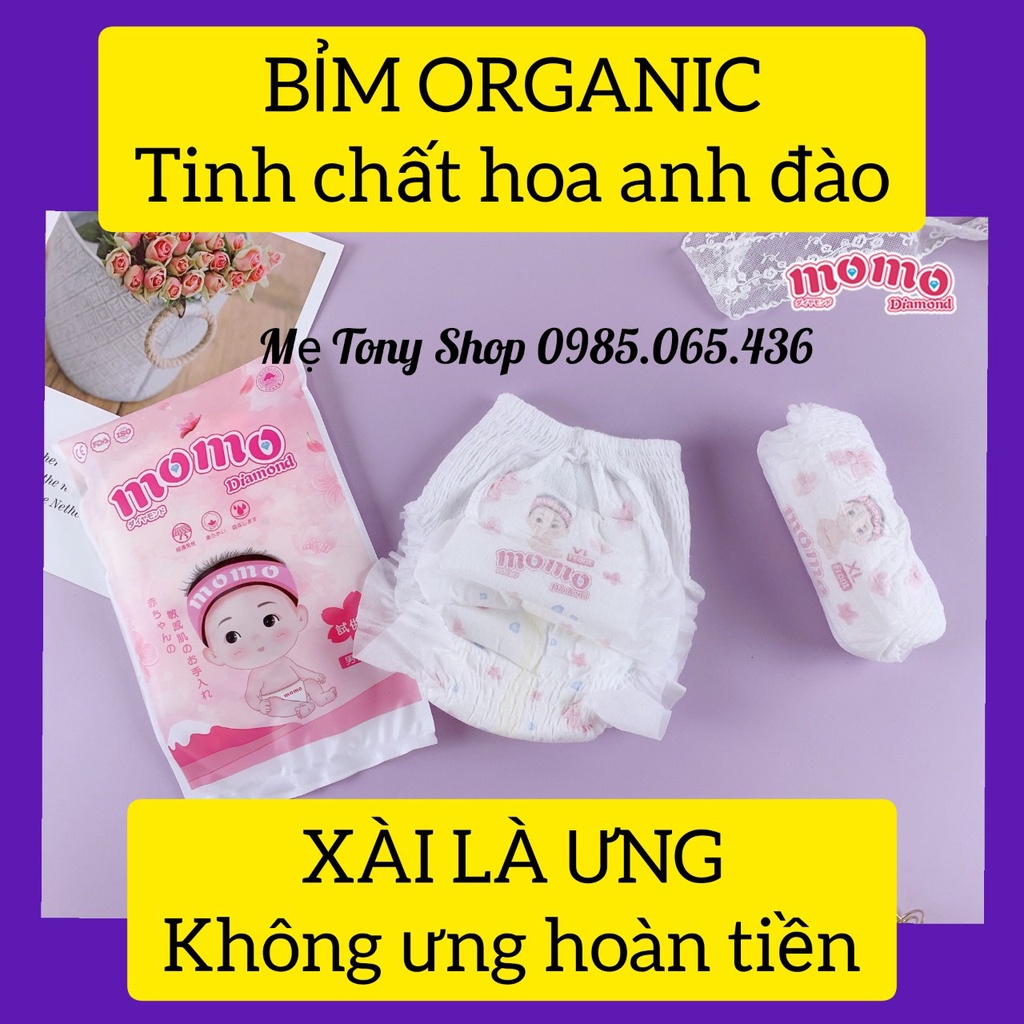 [Dùng Thử Là Ưng] 1 Miếng Bỉm Tã Dán/Quần Momo Diamond Đủ Size S1/M1/L1/XL1/XXL1/XXXL1 (Tinh Chất Hoa Anh Đào Chống Hăm)