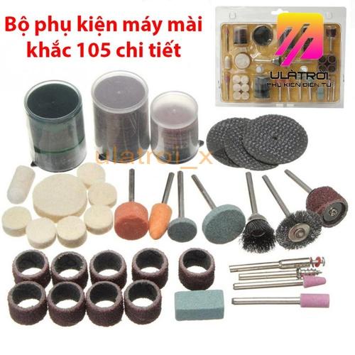 Bộ phu kiện mài khắc đa năng 105 chi tiết cho máy khoan mài mini - Bộ phụ kiện mài khắc đánh bóng 105 chi tiết