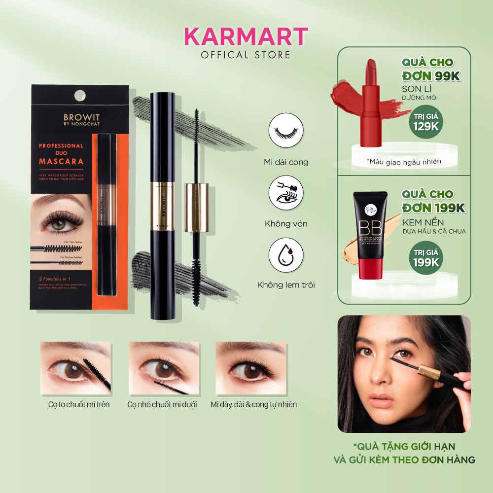 Mascara 2 Đầu Browit Professional Duo Mascara 4 + 4g SEXY BLACK