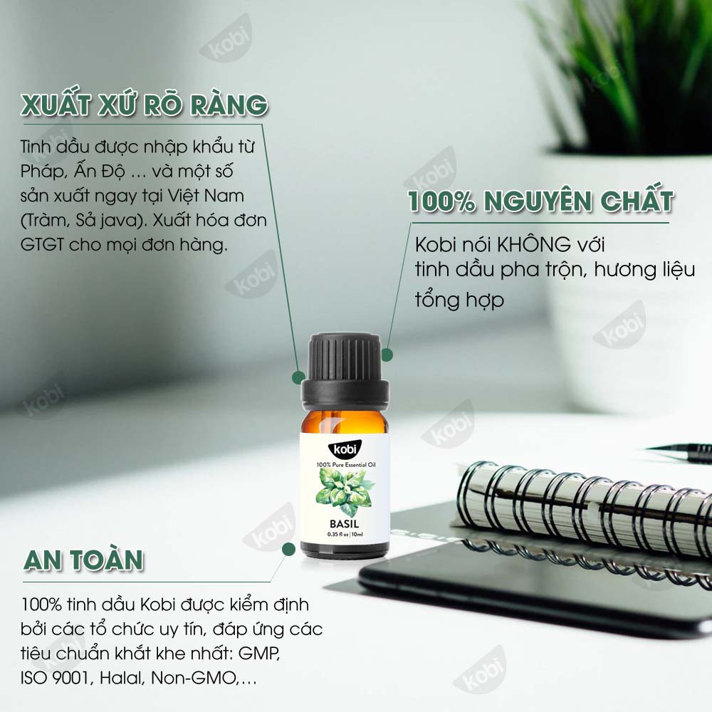 Tinh dầu Húng Quế Kobi Basil essential oil giúp dưỡng tóc, kích thích tiêu hóa - 5ml