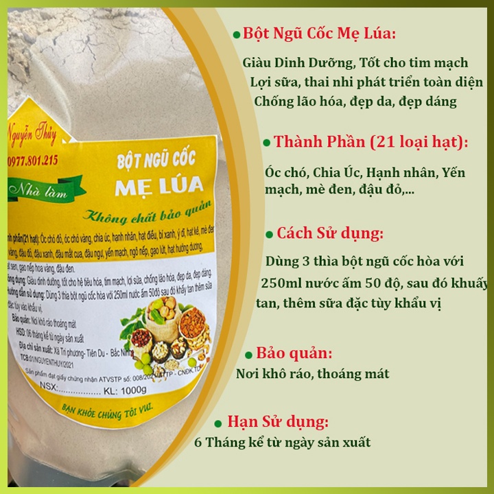 Bột Ngũ Cốc Cho Bà Bầu Và Mẹ Bỉm Giàu Dinh Dưỡng Mẹ Lúa Lợi Sữa Chống Lão Hóa Đẹp Da Đẹp Dáng