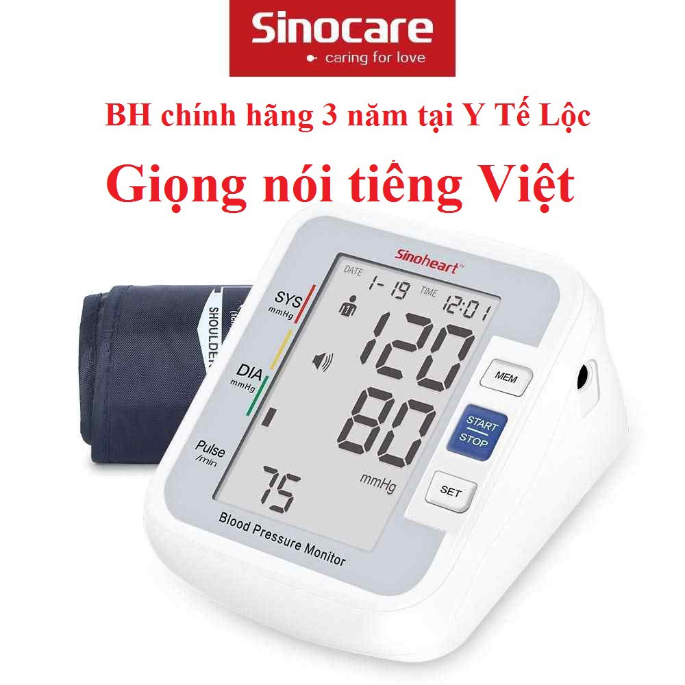 Máy đo huyết áp bắp tay Sinoheart BA-801 Đức Giọng nói tiếng Việt - BH chính hãng 3 năm