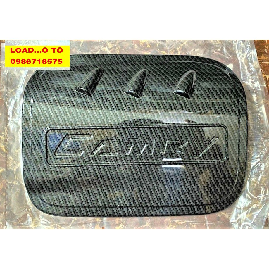 Ốp Nắp Bình Xăng Xe Toyota Camry 2019-2021 Vân Carbon Cao Cấp