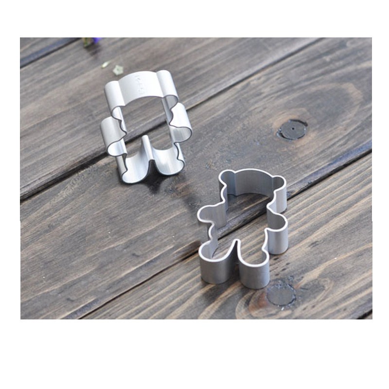 Khuôn cắt bánh quy / trái cây / rau củ hình tròn làm từ hợp kim nhôm họa tiết hoạt hình dễ thương