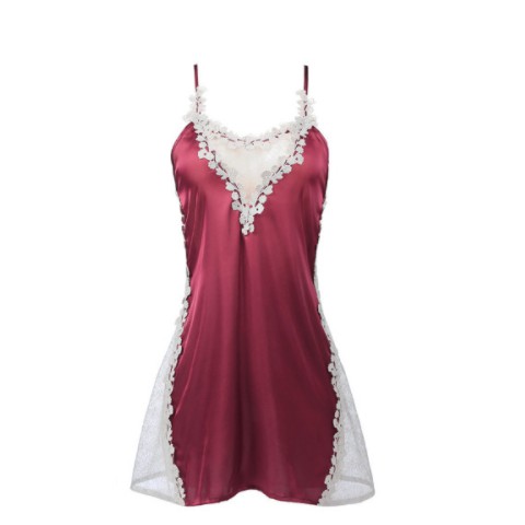 ♥️[Q11.HCM] ♥️ - LL248 - Váy ngủ lụa kèm chíp  sexy satin phối ren cao cấp - hàng Quảng Châu cao cấp loại 1