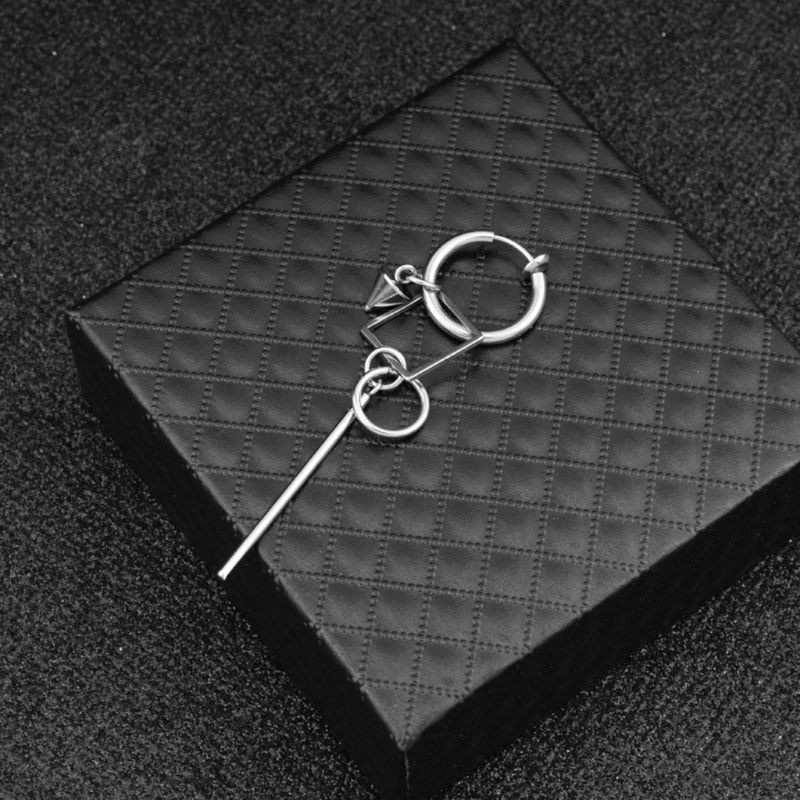 Bông Tai Dáng Dài Bằng Thép Không Gỉ Phong Cách Punk Hàn Quốc