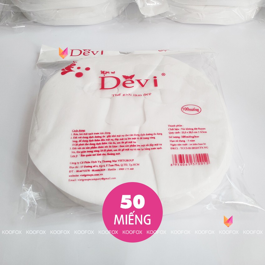 Mặt Nạ Giấy Khô DeVi Bịch 25 - 50 - 100 Miếng - KOOFOX