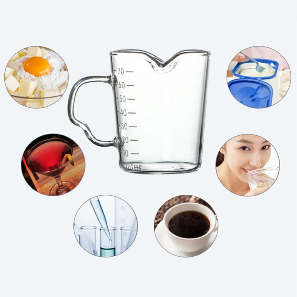 Cốc Đong Cà Phê Espresso Hai Đầu Bằng Thủy Tinh Chịu Nhiệt Đa Năng