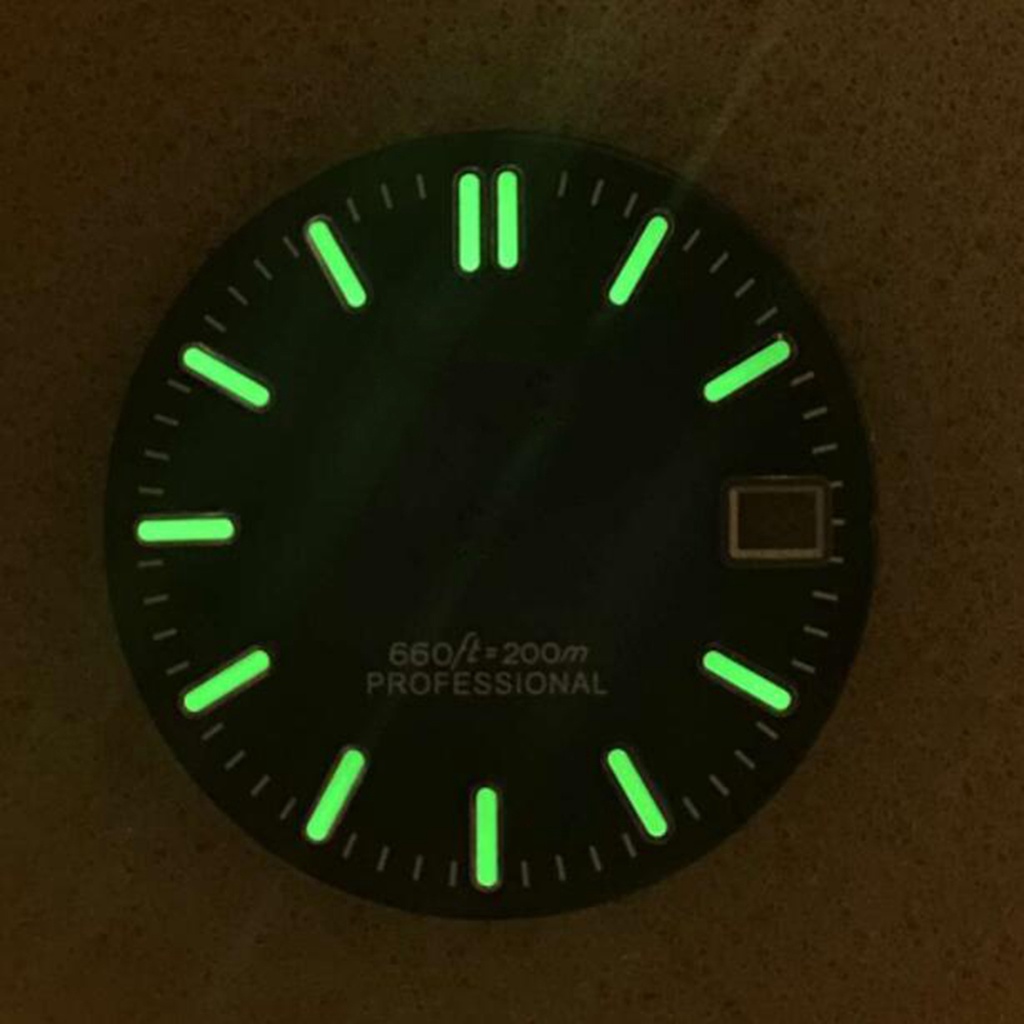 Strip Nail Modified Watch Dial Green Luminous for NH35 / 4R / 7S Movement
