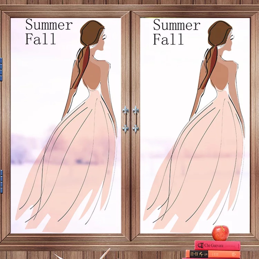 Decal trang trí kính cao cấp mẫu Phía sau Cô Gái (60cm x 116cm)