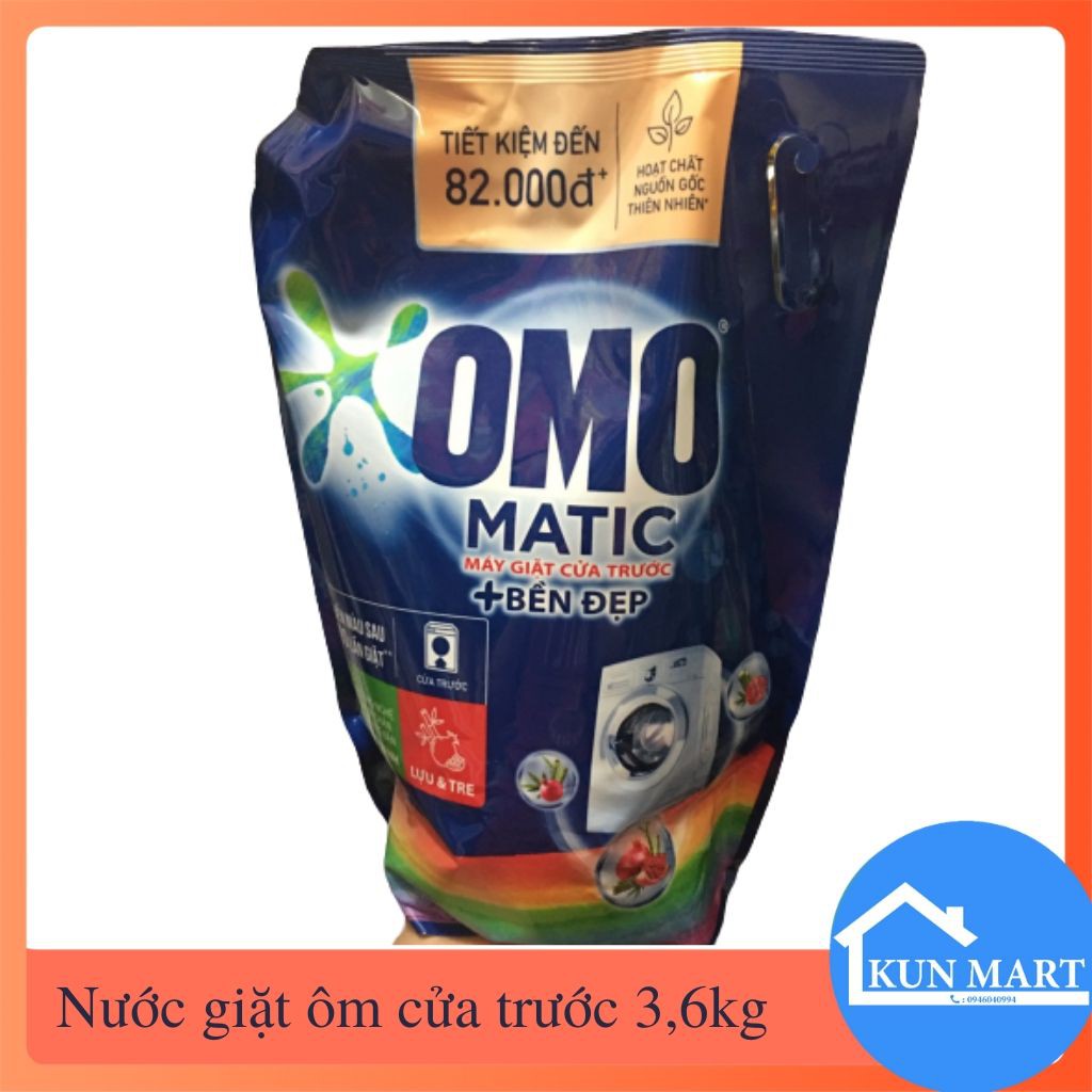 Nước Giặt Omo Cửa Trước Bền Đẹp 3,6kg