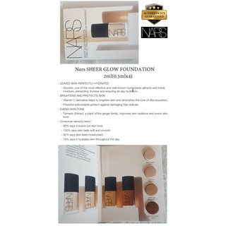 Kem nền Nars SHEER GLOW FOUNDATION 2ml(0.5mlx4)