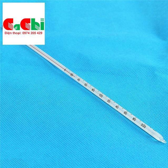 Nhiệt kế thủy ngân, khoảng đo 0 độ C đến 300 độ C dài 30cm