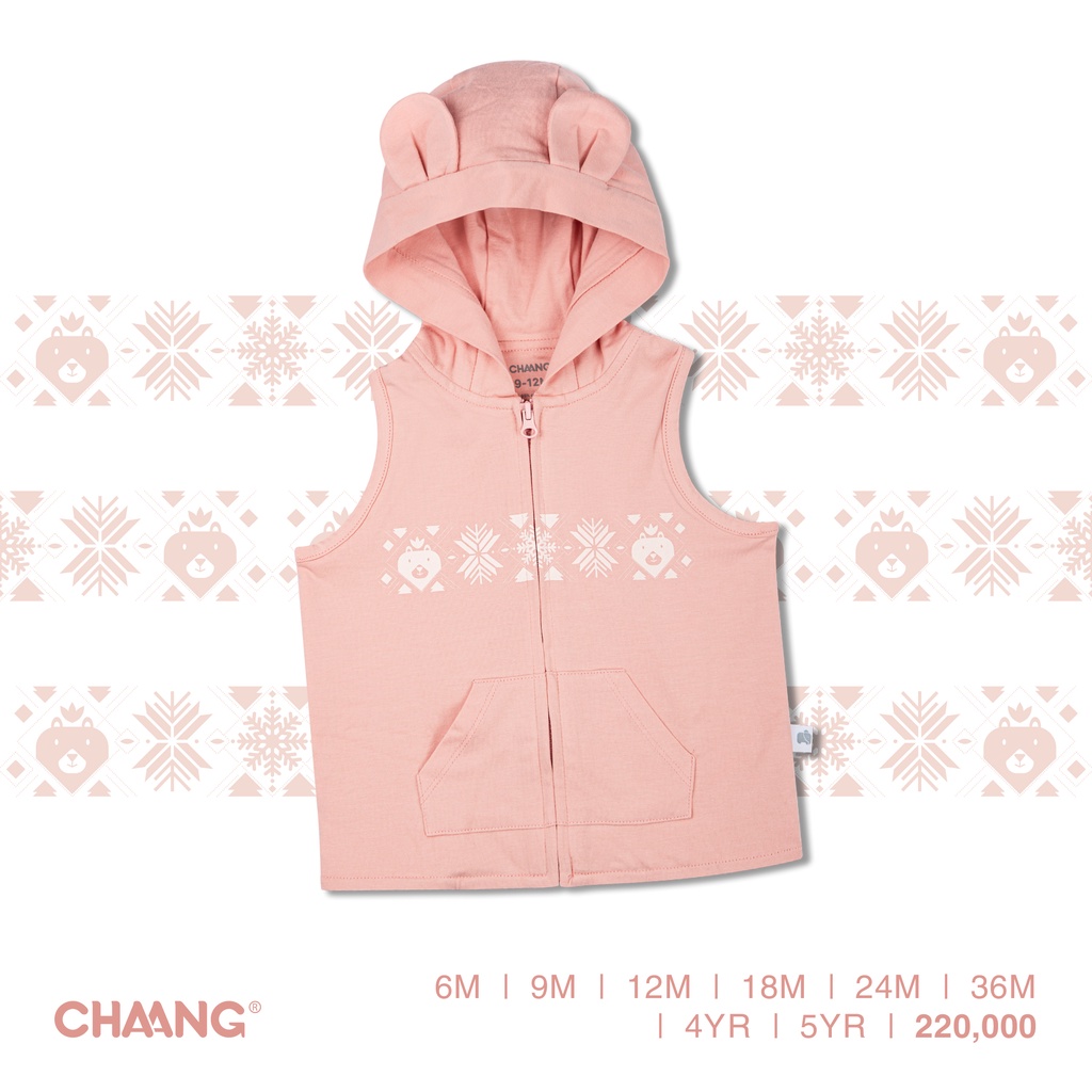 Áo Gile có mũ Snow hồng CHAANG