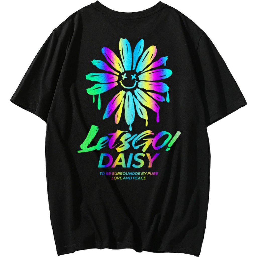 Áo thun Stee Phản quang 7 màu LETS GO DAISY Unisex