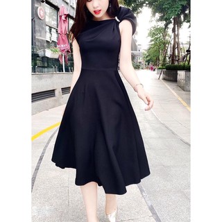 🌷Đầm váy kiểu xòe tay ngắn nhún vai đính ngọc xinh xắn