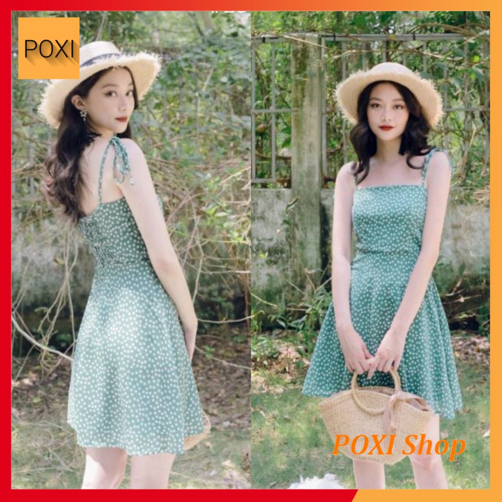 [ẢNH THẬT] Đầm 2 Dây Thắt Nơ Vai - Chun Lưng Cực Đẹp | BigBuy360 - bigbuy360.vn