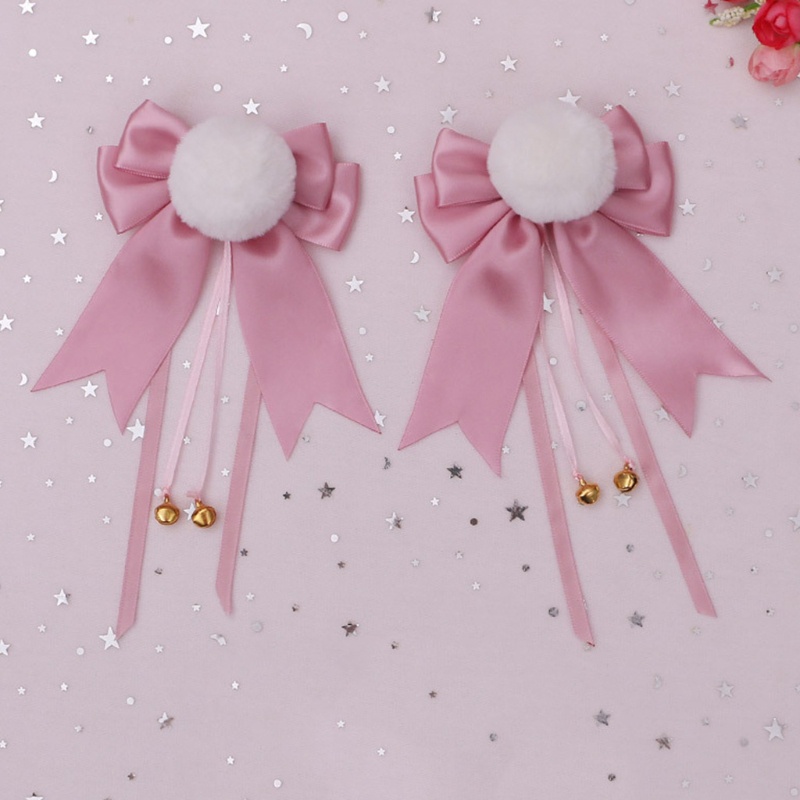 Kẹp Tóc Lolita Đính Nơ Lông Giả Dễ Thương