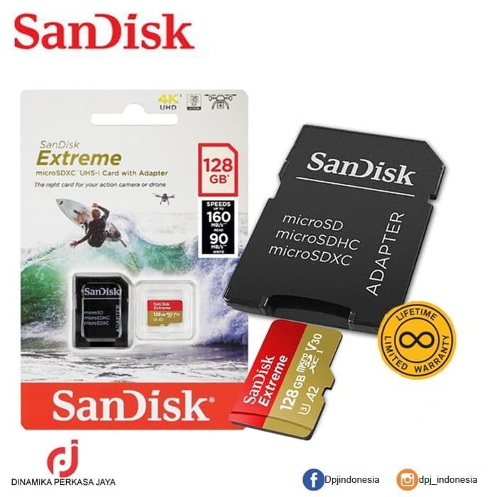 Thẻ Nhớ Sandisk Extreme A2 4k Uhd 128gb 160mb / S Micro Sd