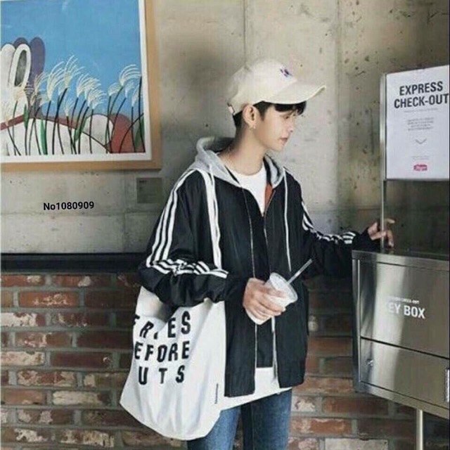 Áo khoác dù phối nón nỉ