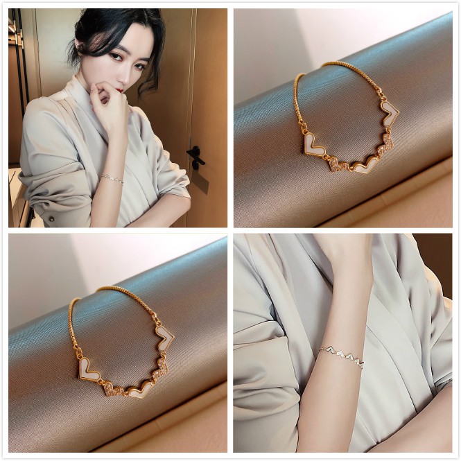Phiên Bản Hàn Quốc Của Vòng Tay Hình Trái Tim Đơn Giản Thời Trang Mới